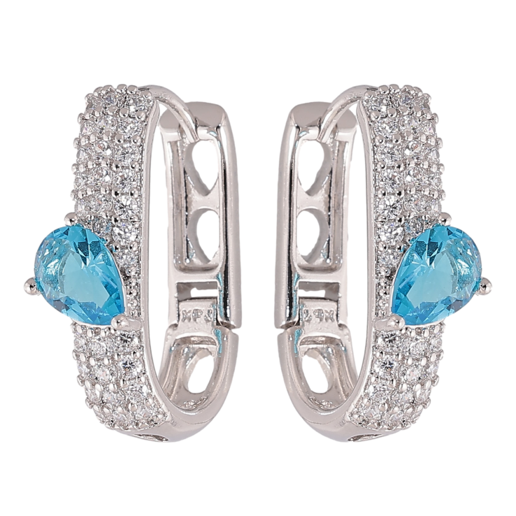 Сережки Xuping колір Родій колечка "Інкрустація кристалами" фото №15