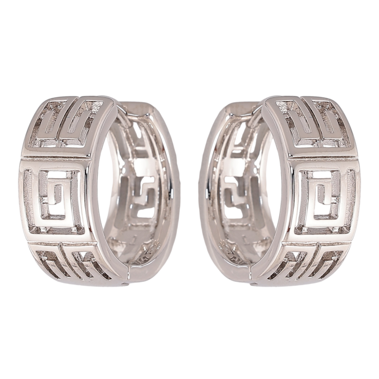 Сережки Xuping колір Родій колечка "Грецький візерунок" фото №15