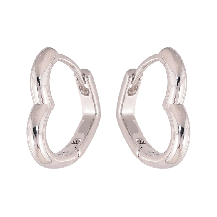 Серьги Xuping цвет Родий колечки "Сердечки" фото №2 Серьги Xuping цвет Родий колечки "Сердечки" фото №2