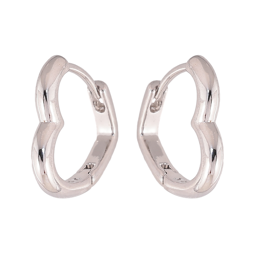 Серьги Xuping цвет Родий колечки "Сердечки" фото №1