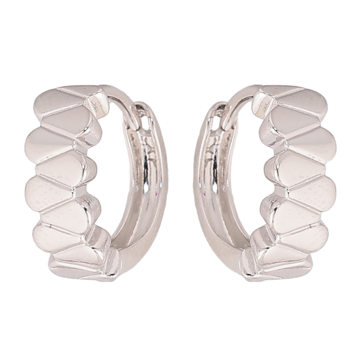 Серьги Xuping цвет Родий колечки "Декоративный узор" фото №8