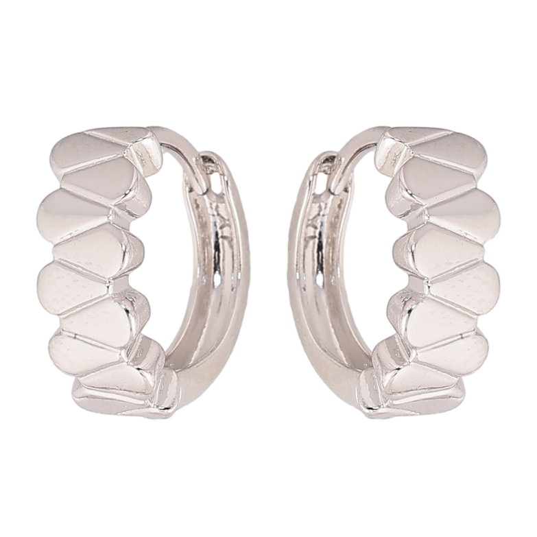 Сережки Xuping колір Родій колечка "Декоративний візерунок" фото №1