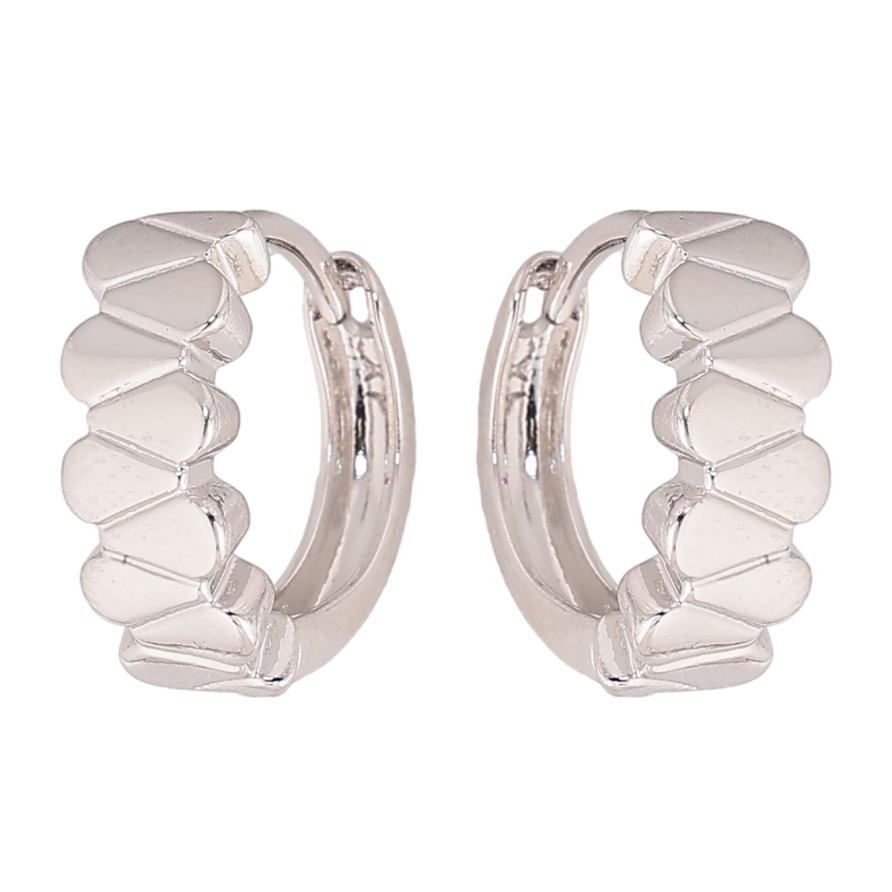 Серьги Xuping цвет Родий колечки "Декоративный узор" фото №1