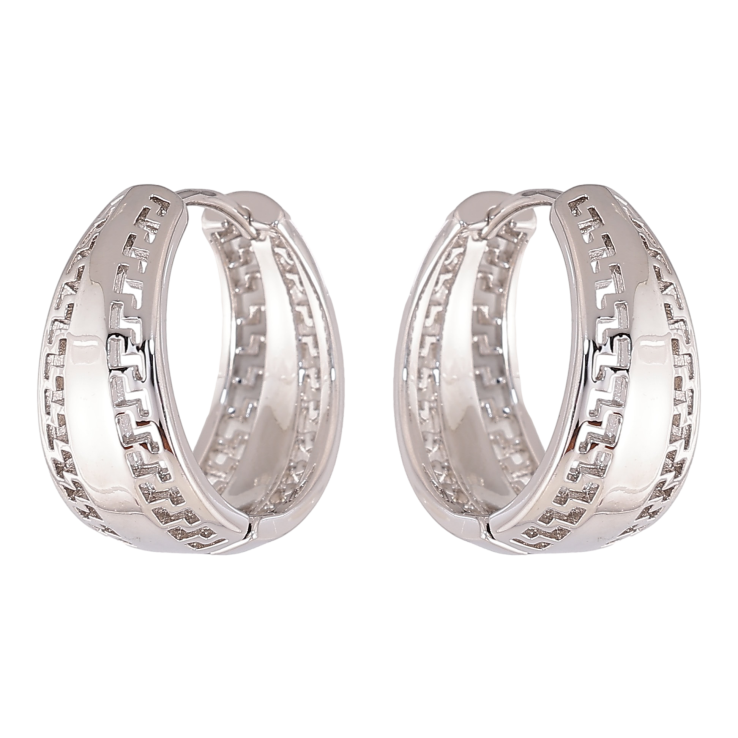 Сережки Xuping колір Родій колечка "Декоративний візерунок" фото №3