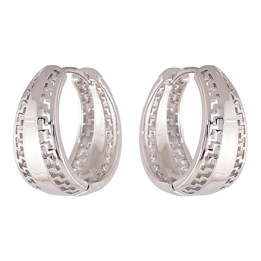 Серьги Xuping цвет Родий колечки "Декоративный узор" фото №1 Серьги Xuping цвет Родий колечки "Декоративный узор" фото №1