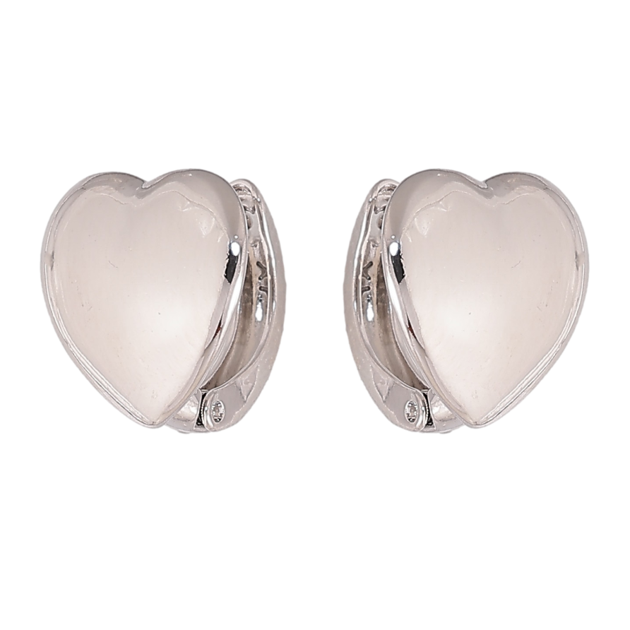 Серьги Xuping цвет Родий колечки "Сердечки" фото №1