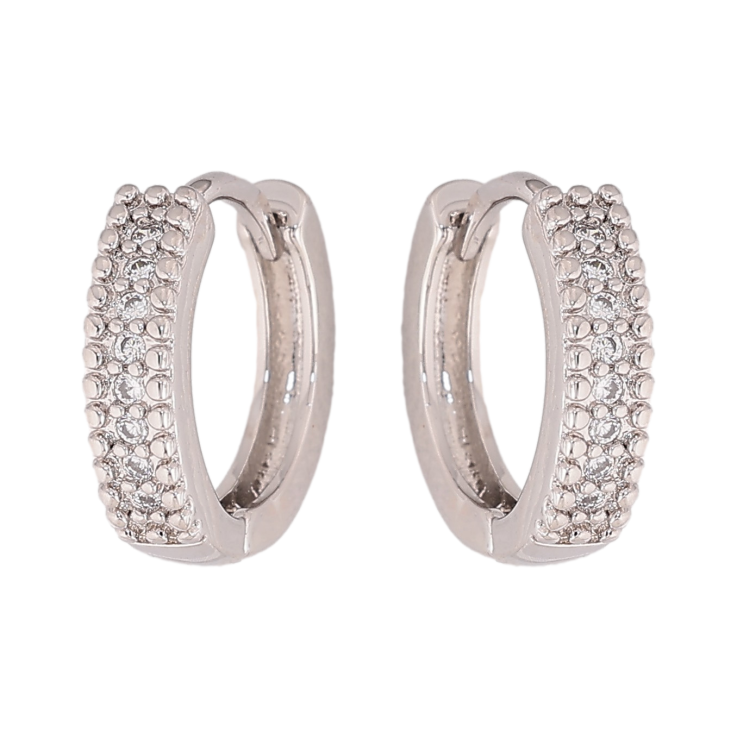 Серьги Xuping цвет Родий колечки "Дорожки кристаллов" фото №5 Серьги Xuping цвет Родий колечки "Дорожки кристаллов" фото №5