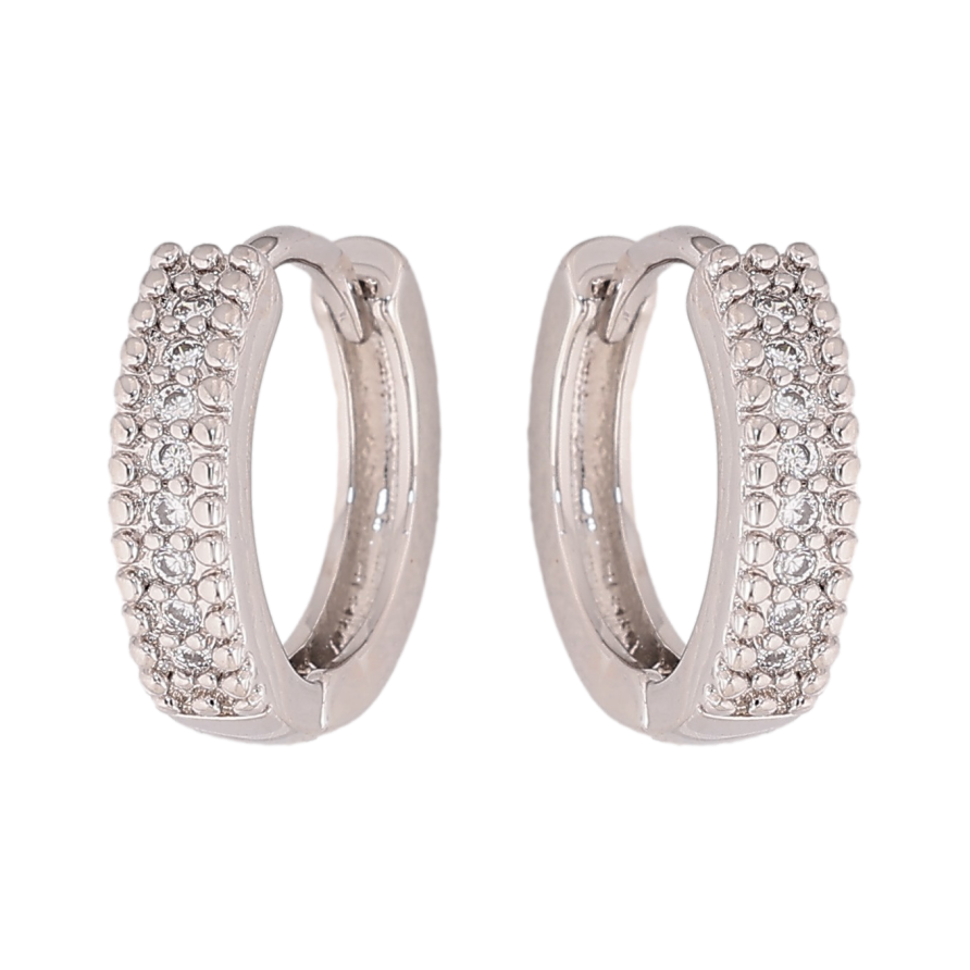 Серьги Xuping цвет Родий колечки "Дорожки кристаллов" фото №1 Серьги Xuping цвет Родий колечки "Дорожки кристаллов" фото №1