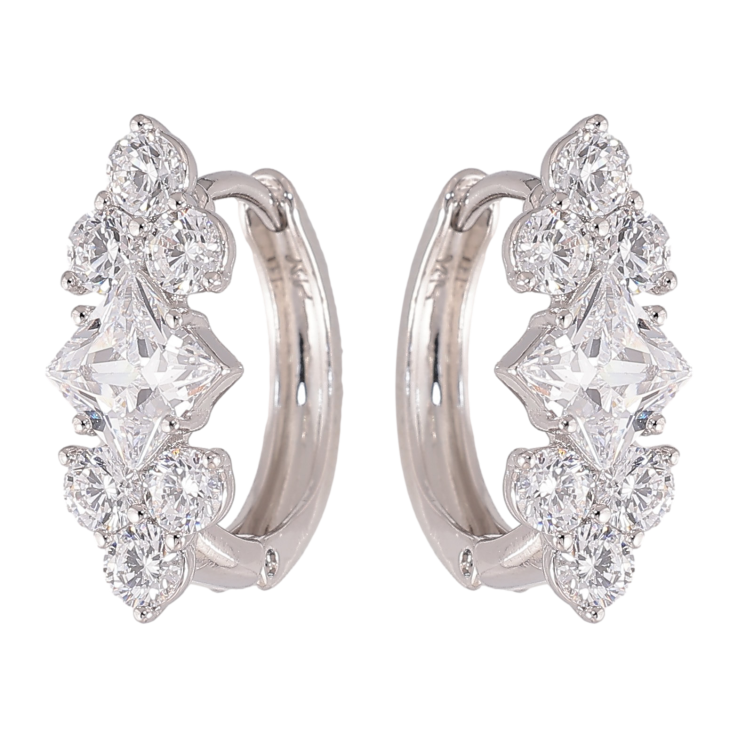 Сережки Xuping колір Родій колечка "Інкрустація кристалами" фото №16