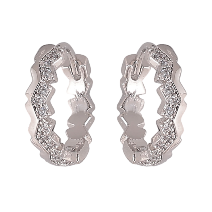 Сережки Xuping колір Родій колечка "Візерунок з кристалами" фото №21 Сережки Xuping колір Родій колечка "Візерунок з кристалами" фото №21