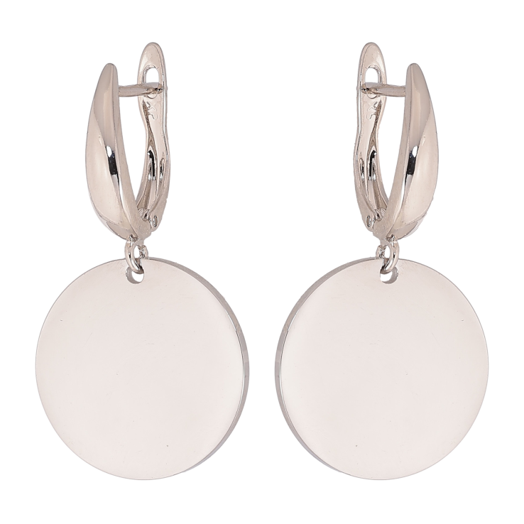 Сережки Xuping колір Родій англійський замок "Кругі підвіски" фото №4 Сережки Xuping колір Родій англійський замок "Кругі підвіски" фото №4