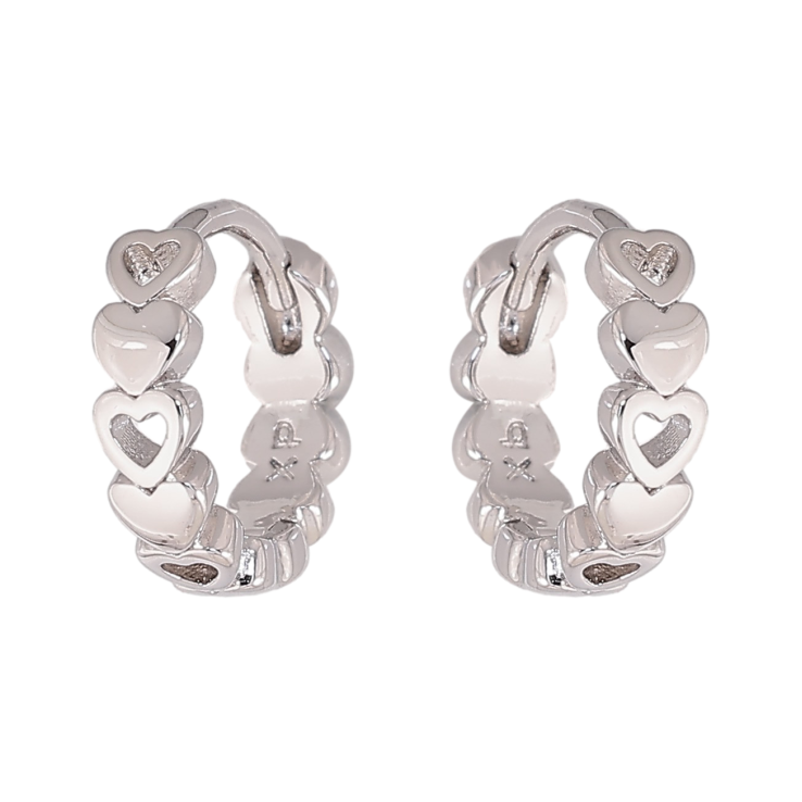 Сережки Xuping колір Родій колечка "Візерунок серця" фото №7