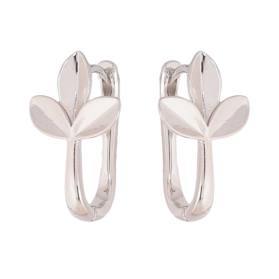 Сережки Xuping колір Родій колечка "Трилистники" фото №1 Сережки Xuping колір Родій колечка "Трилистники" фото №1