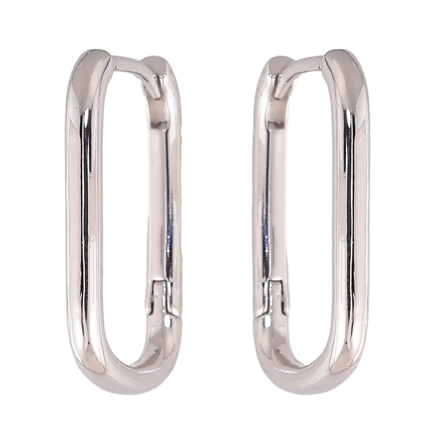 Сережки Xuping колір Родій колечка "Овальні" фото №1 Сережки Xuping колір Родій колечка "Овальні" фото №1