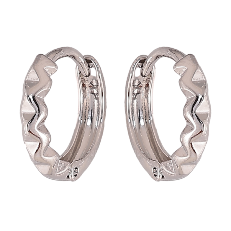 Сережки Xuping колір Родій колечка "Декоративний візерунок" фото №1