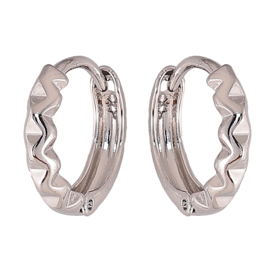 Сережки Xuping колір Родій колечка "Декоративний візерунок" фото №1