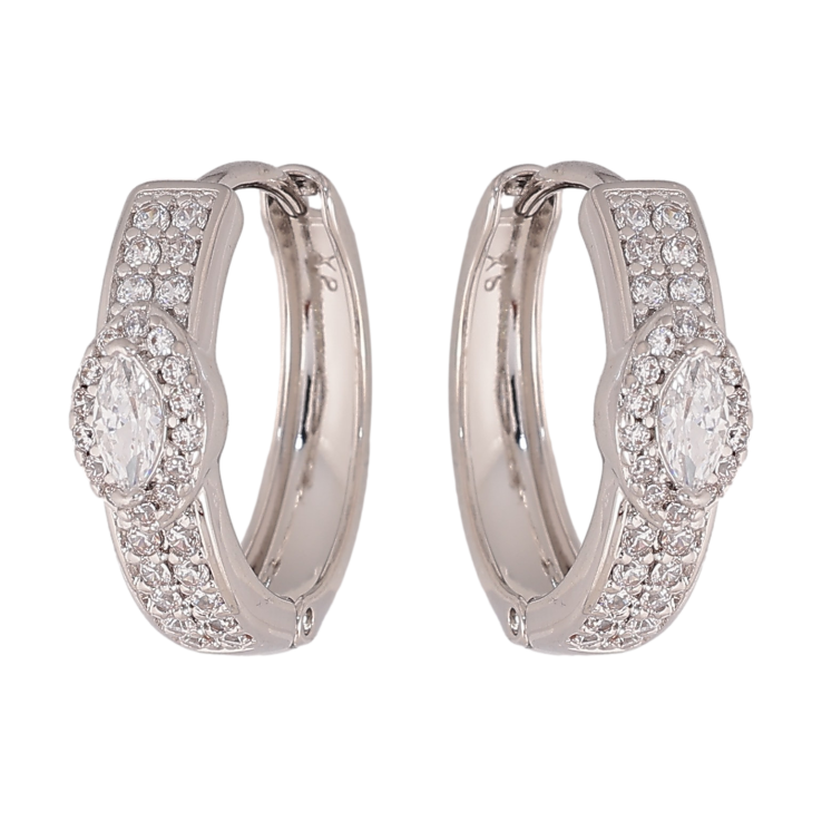 Серьги Xuping цвет Родий колечки "Инкрустация кристаллами" фото №21