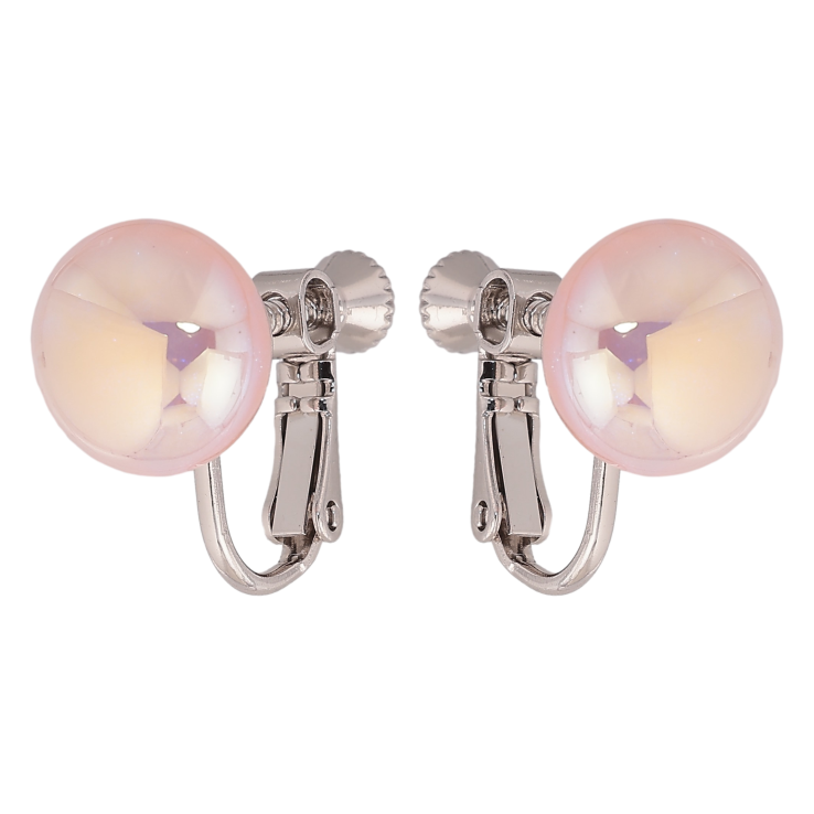 Сережки Xuping колір Родій кліпси "Рожеві еліпсоїди" фото №16