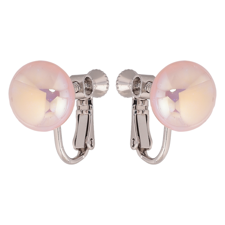 Сережки Xuping колір Родій кліпси "Рожеві еліпсоїди" фото №1 Сережки Xuping колір Родій кліпси "Рожеві еліпсоїди" фото №1