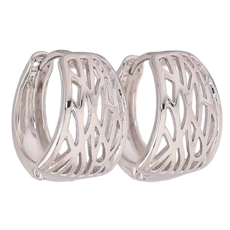 Сережки Xuping колір Родій колечка "Декоративний візерунок" фото №6