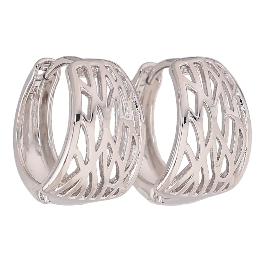 Сережки Xuping колір Родій колечка "Декоративний візерунок" фото №1