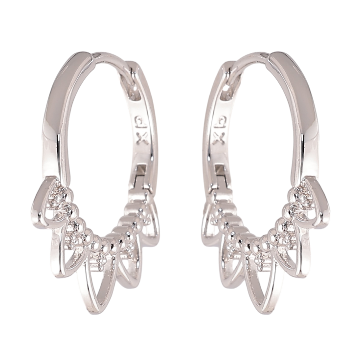 Сережки Xuping колір Родій колечка "Декоративний візерунок" фото №13