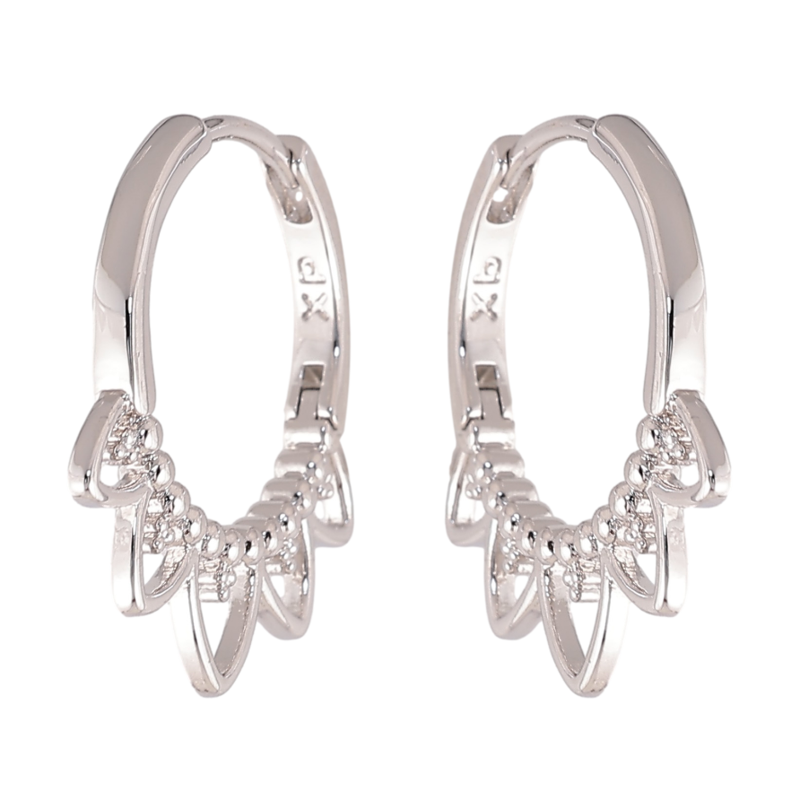 Серьги Xuping цвет Родий колечки "Декоративный узор" фото №1 Серьги Xuping цвет Родий колечки "Декоративный узор" фото №1