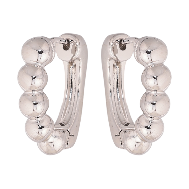 Сережки Xuping колір Родій колечка "Декоративний візерунок" фото №1