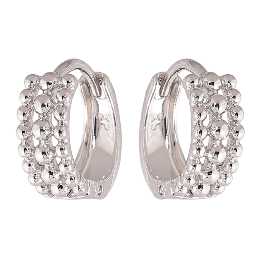 Серьги Xuping цвет Родий колечки "Декоративный узор" фото №1