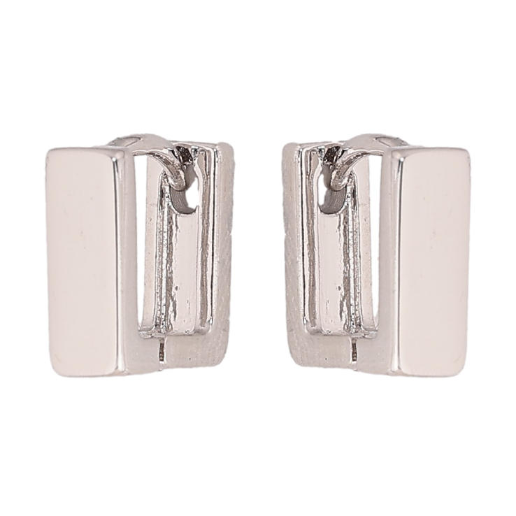 Серьги Xuping цвет Родий колечки "Квадратные" фото №13