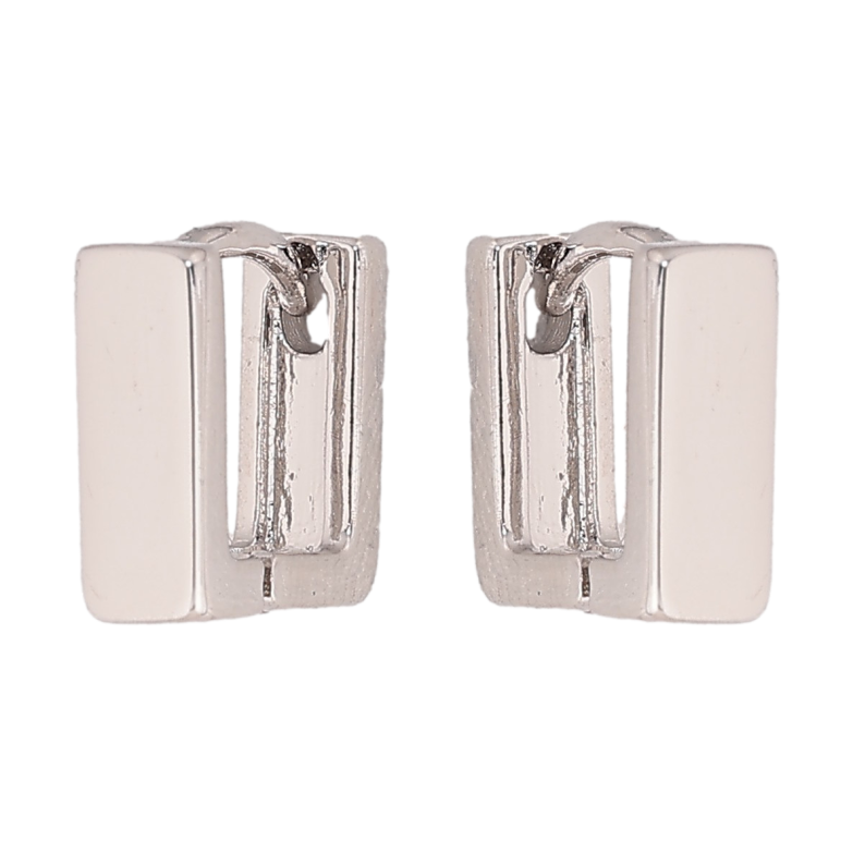 Серьги Xuping цвет Родий колечки "Квадратные" фото №1