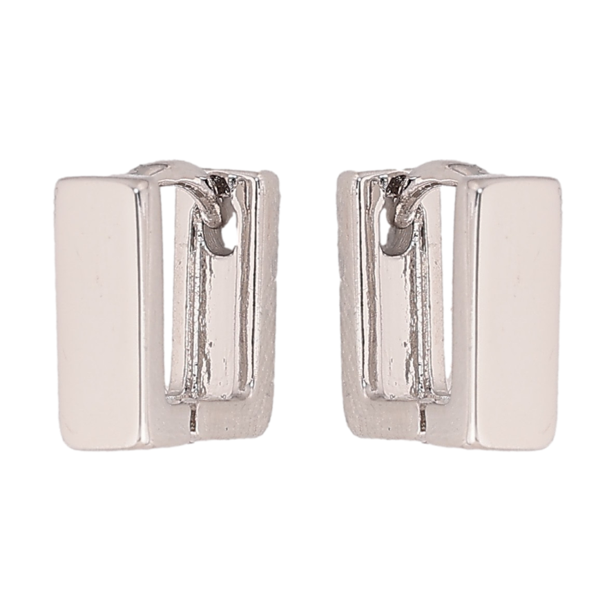 Серьги Xuping цвет Родий колечки "Квадратные" фото №1