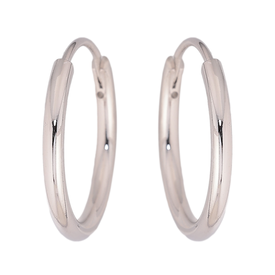 Серьги Xuping цвет Родий кольца (конго) "Классика" ø 2см фото №1