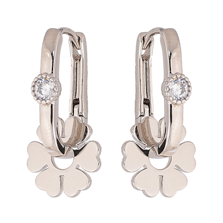 Сережки Xuping колір Родій підвіски на колечках "Кіточки" 2 в 1 фото №1