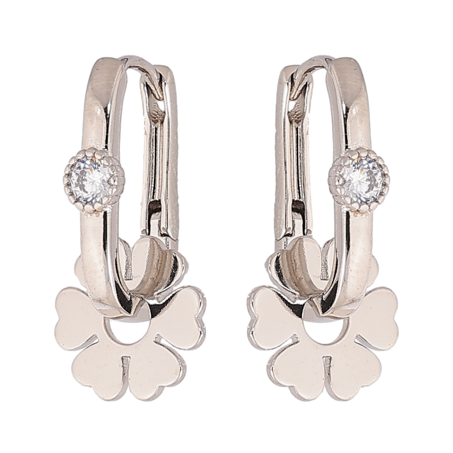 Сережки Xuping колір Родій підвіски на колечках "Кіточки" 2 в 1 фото №1