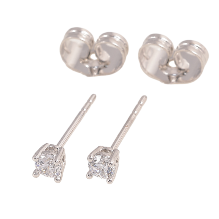 Сережки Xuping колір Родій пусети "Кристали в 4-х крапановій оправі" ø 3мм фото №9 Сережки Xuping колір Родій пусети "Кристали в 4-х крапановій оправі" ø 3мм фото №9