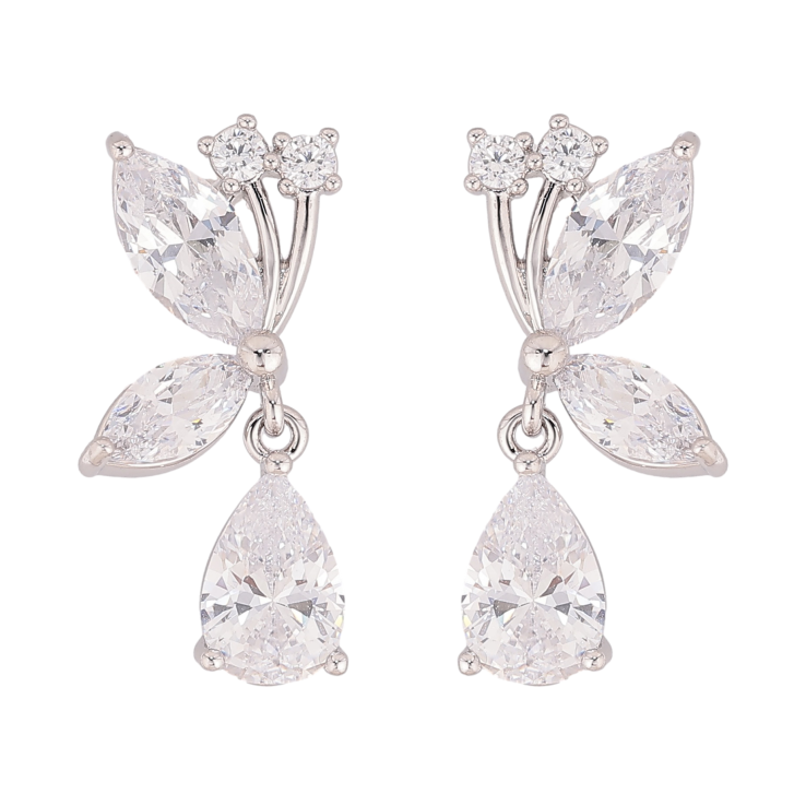 Сережки Xuping колір Родій пусети "Кристальні підвіски" фото №20 Сережки Xuping колір Родій пусети "Кристальні підвіски" фото №20