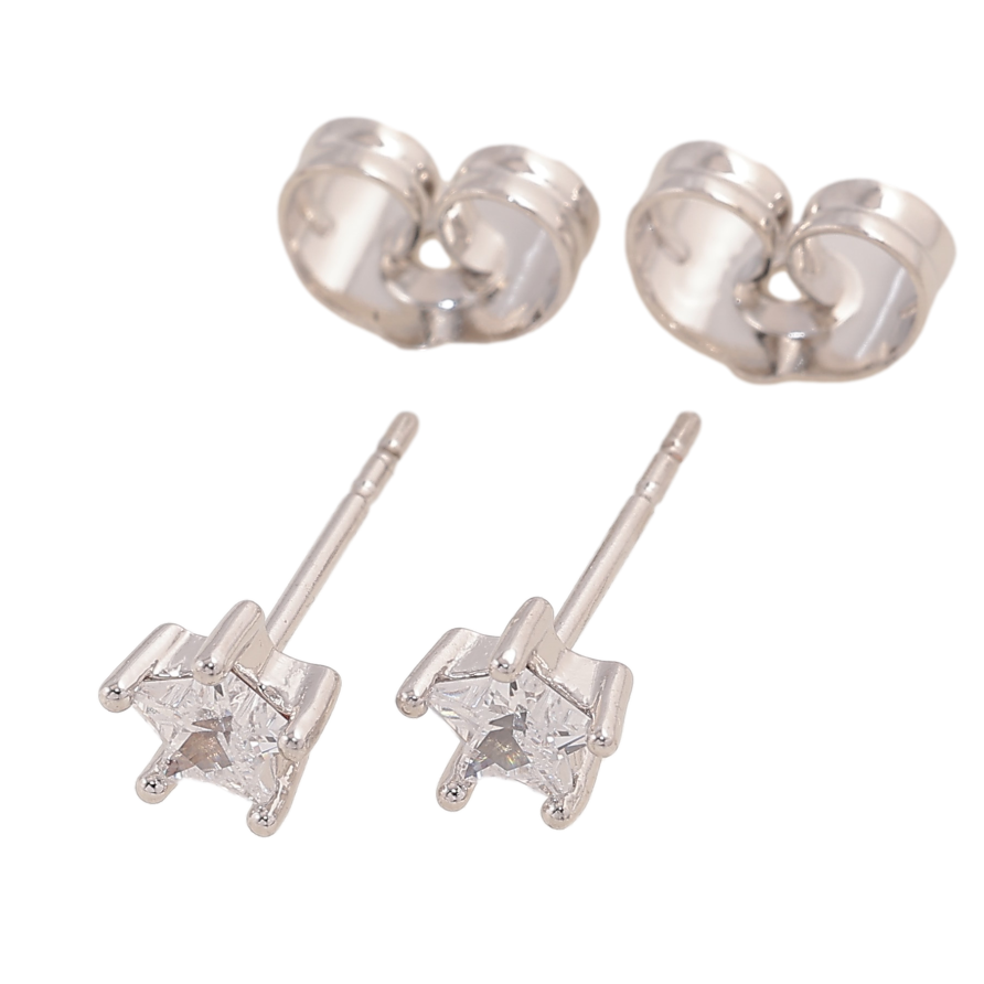 Серьги Xuping цвет Родий пусеты "Кристальные звездочки" ø 5мм фото №1