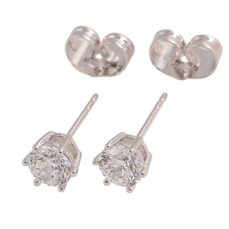 Сережки Xuping колір Родій пусети "Кристали в 6-ти крапановій оправі" ø 5мм фото №8 Сережки Xuping колір Родій пусети "Кристали в 6-ти крапановій оправі" ø 5мм фото №8