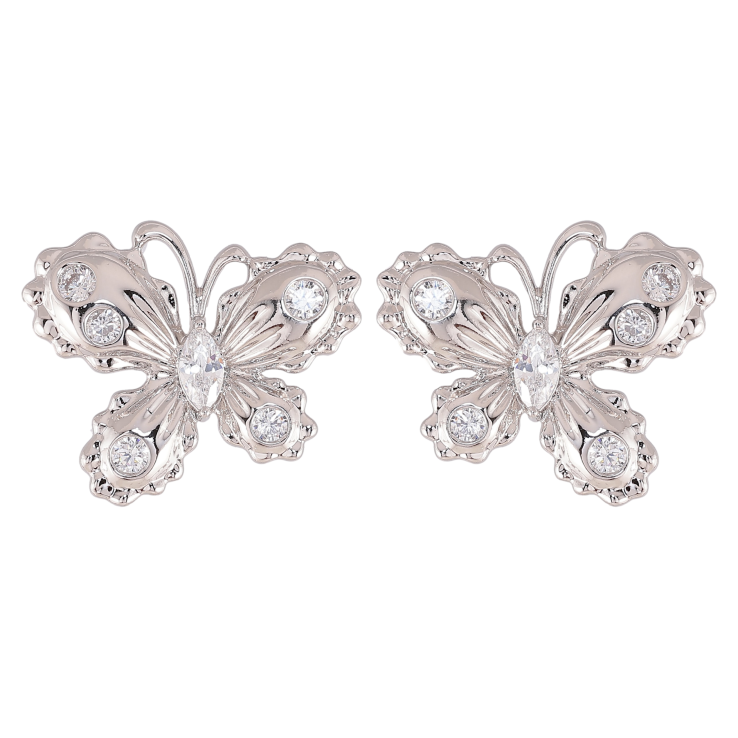 Сережки Xuping колір Родій пусети "Метелики" фото №24