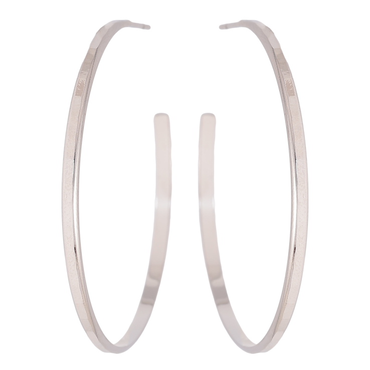 Серьги Xuping цвет Родий пусеты "Полукольца" фото №14
