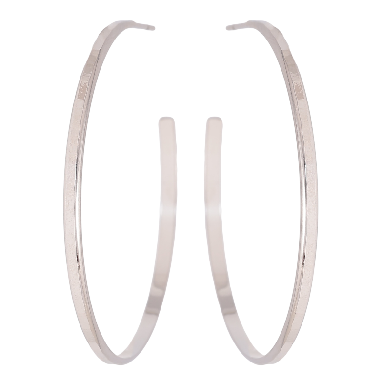 Серьги Xuping цвет Родий пусеты "Полукольца" фото №1