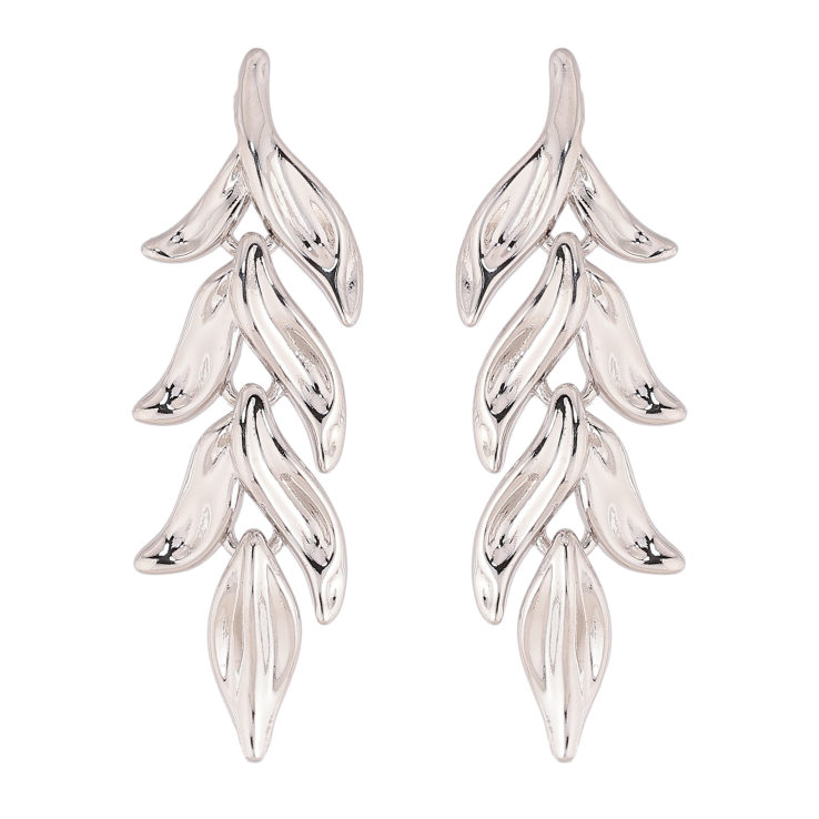 Серьги Xuping цвет Родий пусеты "Подвески веточки" фото №4