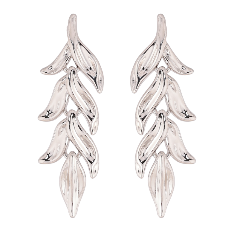 Серьги Xuping цвет Родий пусеты "Подвески веточки" фото №1