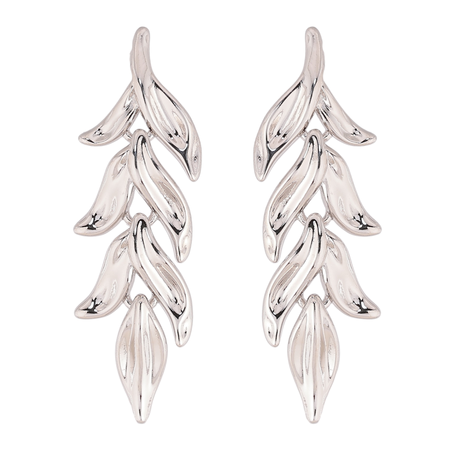 Серьги Xuping цвет Родий пусеты "Подвески веточки" фото №1