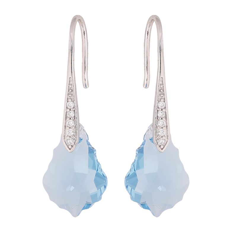 Серьги Xuping цвет Родий с кристаллами Swarovski французский замок "Фигурный кристалл Aquamarine" фото №17 Серьги Xuping цвет Родий с кристаллами Swarovski французский замок "Фигурный кристалл Aquamarine" фото №17