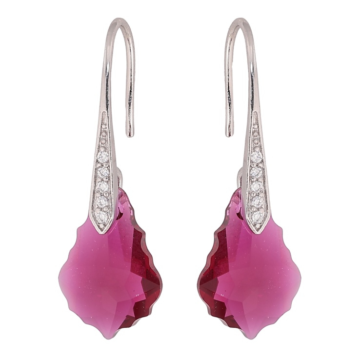 Сережки Xuping колір Родій з кристалами Swarovski французький замок "Фігурний кристал Ruby" фото №9 Сережки Xuping колір Родій з кристалами Swarovski французький замок "Фігурний кристал Ruby" фото №9