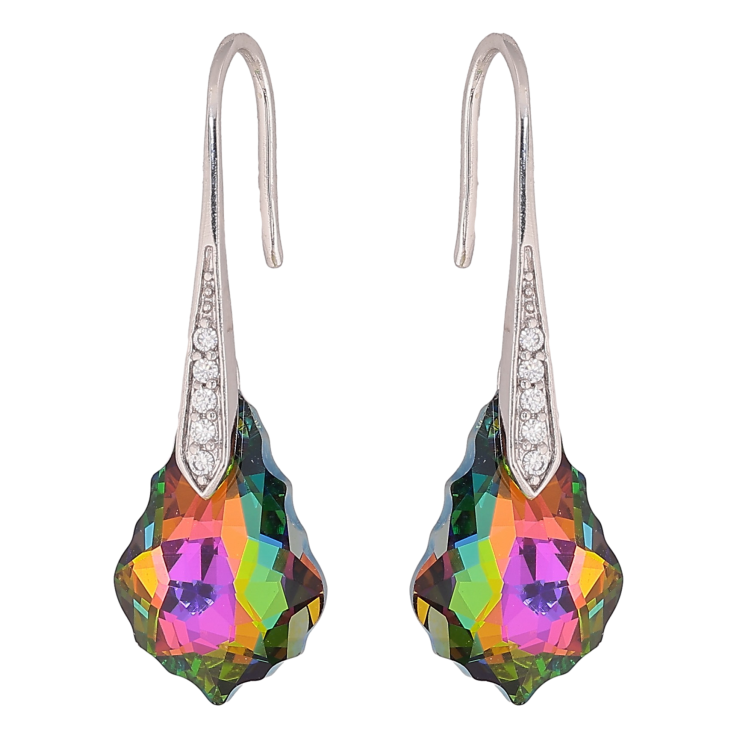 Сережки Xuping колір Родій з кристалами Swarovski французький замок "Фігурний кристал Vitrail Medium" фото №7 Сережки Xuping колір Родій з кристалами Swarovski французький замок "Фігурний кристал Vitrail Medium" фото №7