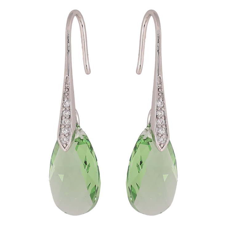 Сережки Xuping колір Родій з кристалами Swarovski французький замок "Грушоподібні кристали Peridot" фото №25 Сережки Xuping колір Родій з кристалами Swarovski французький замок "Грушоподібні кристали Peridot" фото №25