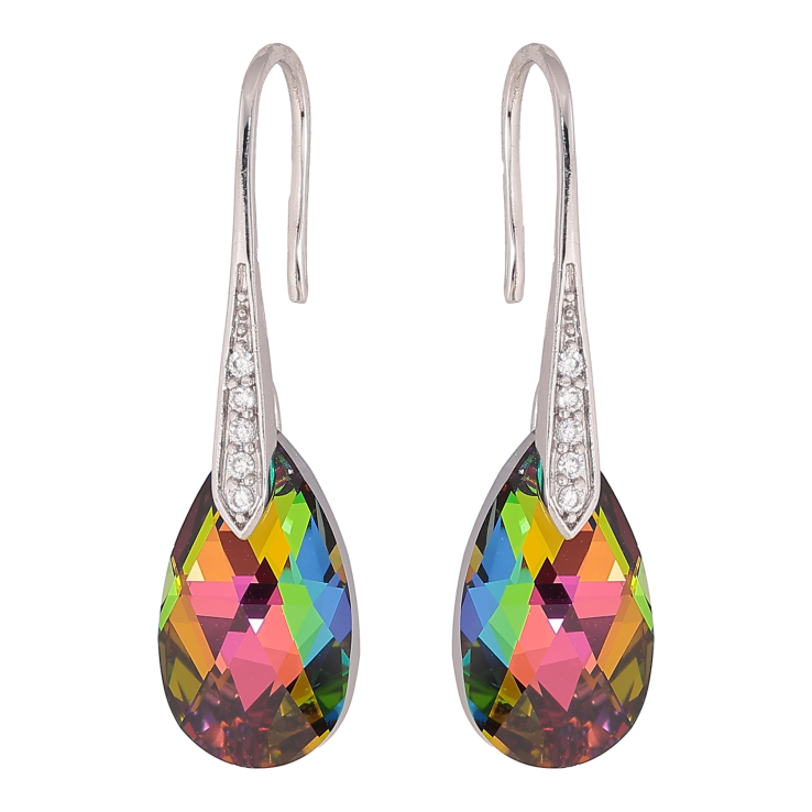 Сережки Xuping колір Родій з кристалами Swarovski французький замок "Грушоподібні кристали Vitrail Medium" фото №24 Сережки Xuping колір Родій з кристалами Swarovski французький замок "Грушоподібні кристали Vitrail Medium" фото №24